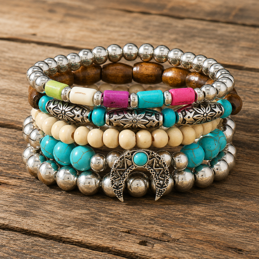 Southwest Crescent Bracelet Stack