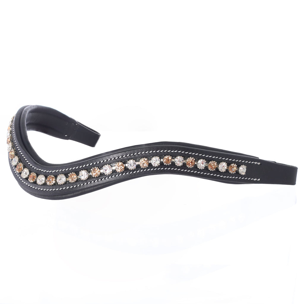 ExionPro Elegant Soft Padded Light Peach, Clear Crystal Browband by Bridles & Reins - alternate view 2