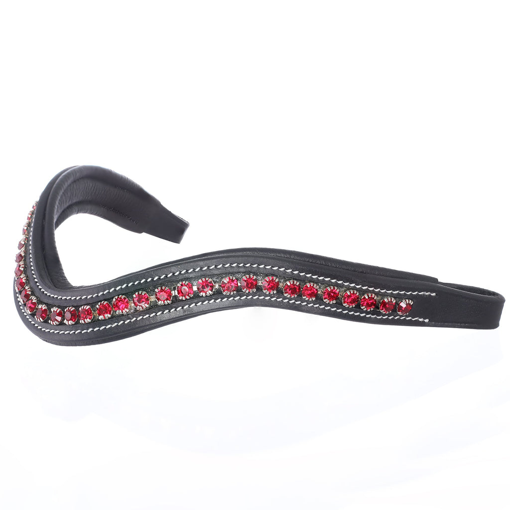 ExionPro Elegant Deep Curved Soft Padded Siam Crystal Decorated Browband by Bridles & Reins