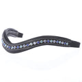ExionPro Elegant Deep Curved Soft Padded Sapphire, Aqua Marine, Light Sapphire Colored Crystal Browband by Bridles & Reins