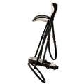 ExionPro Dressage Anti-Pressure Raised Comfort White Padded Clear Bling Bridle by Bridles & Reins