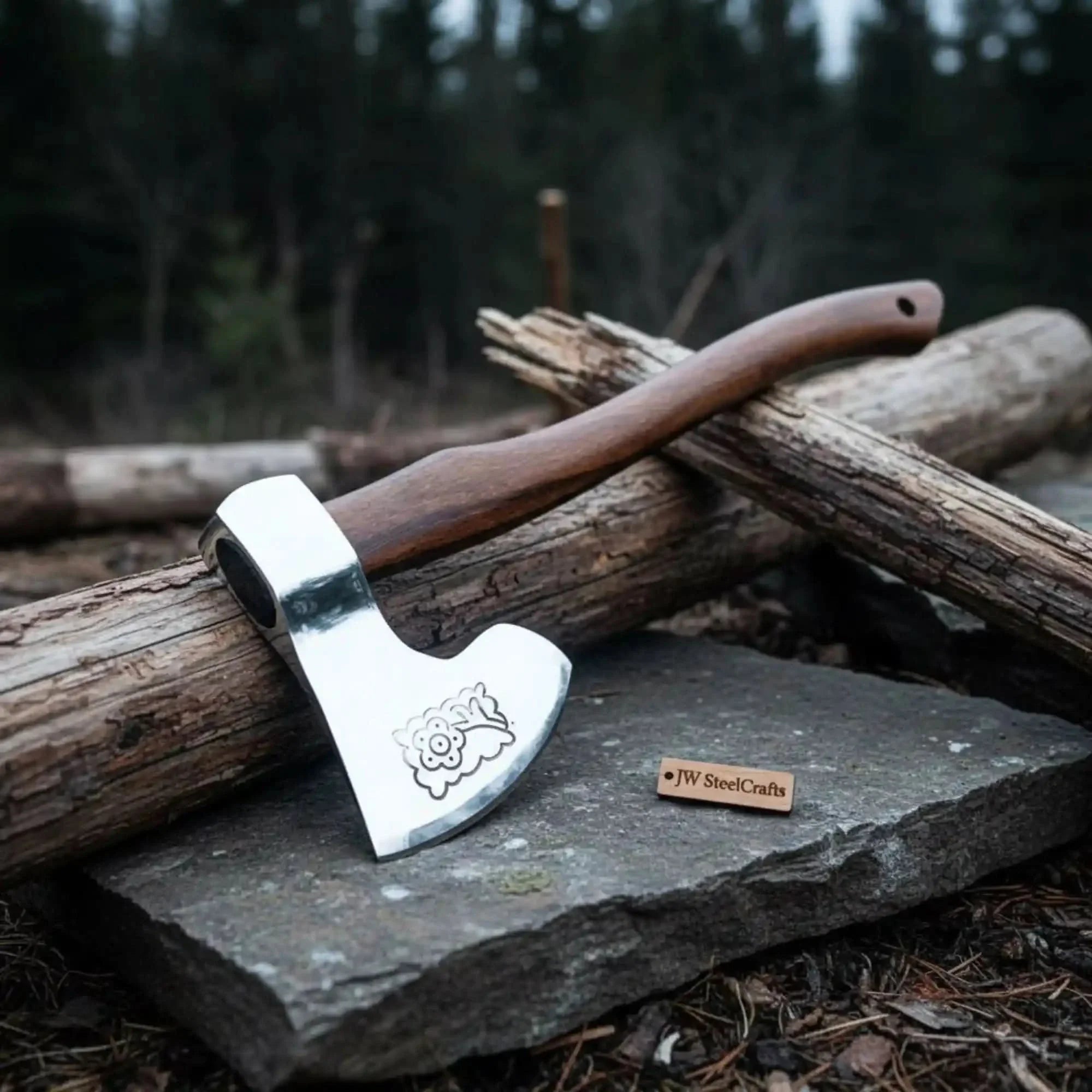 Polished Bearded Camp Axe with Mirror Finished Head