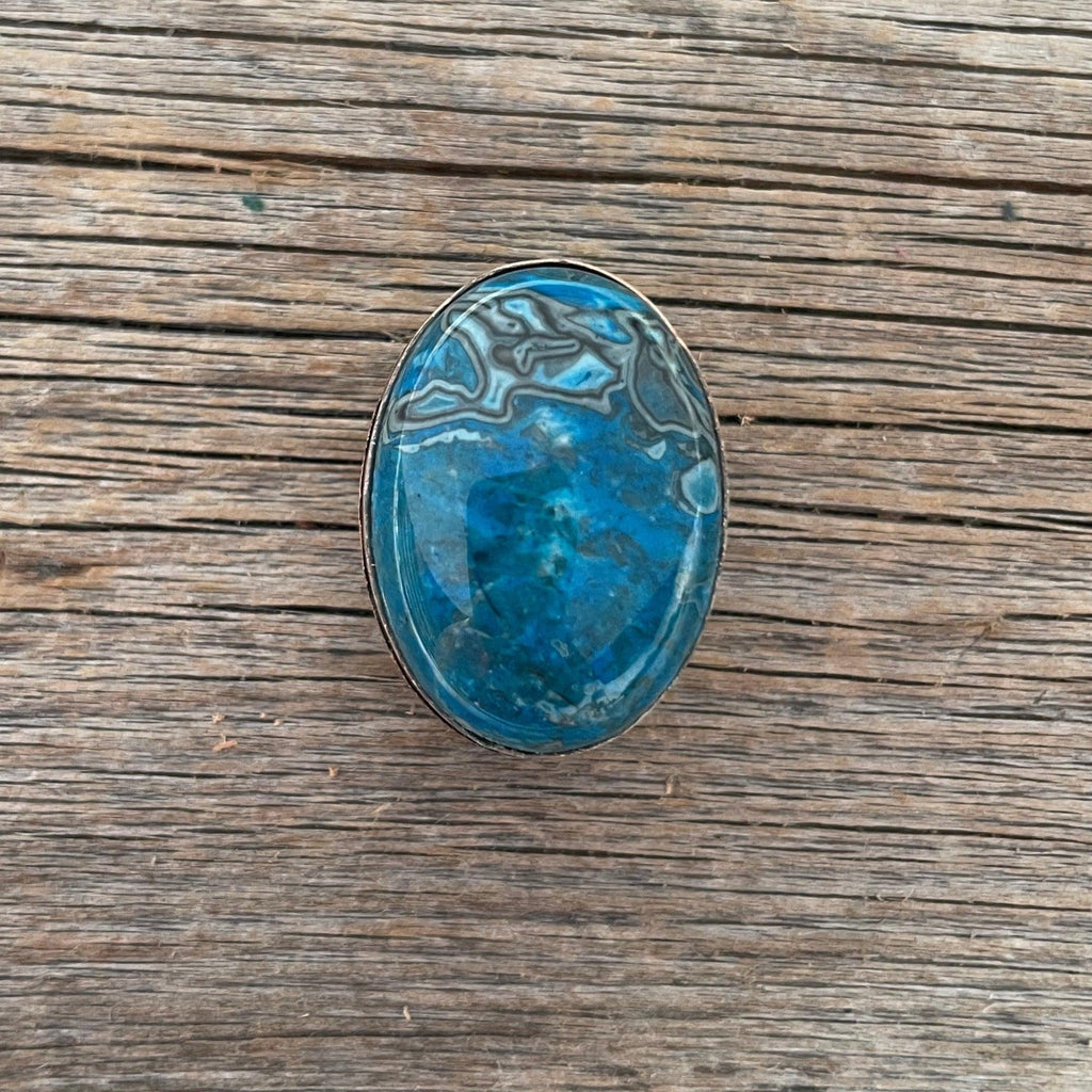 Blue Cabochon Western Concho 1" CABBL