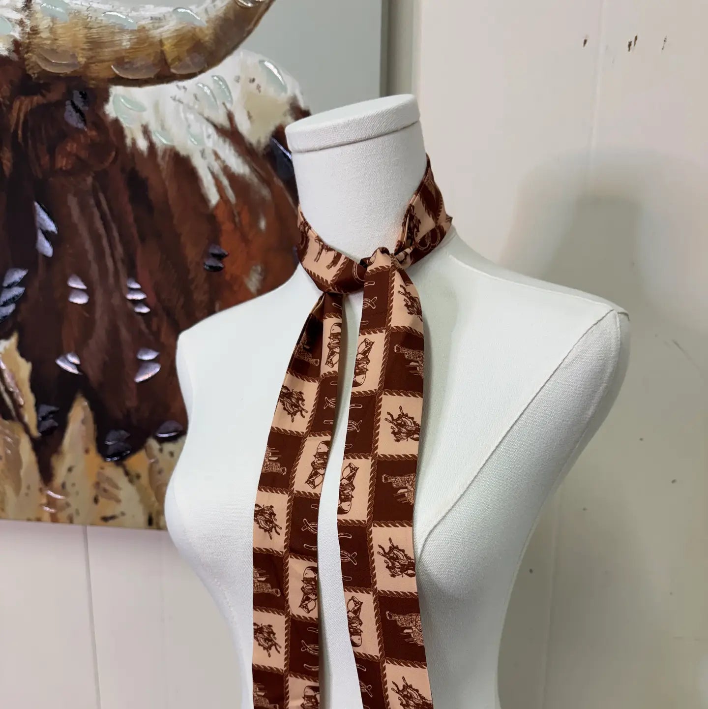 Checkered Cowpony Twilly | Neck Tie