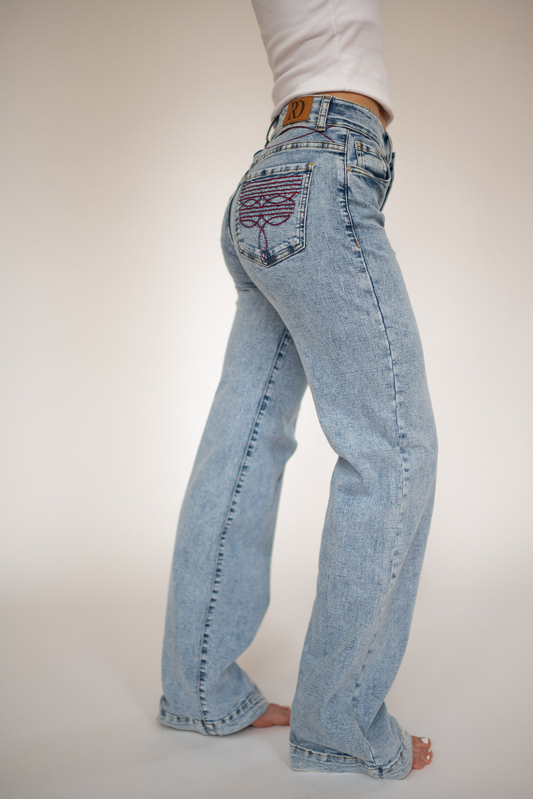 Cheyenne Trousers - Acid Wash Red Pocket — view 4