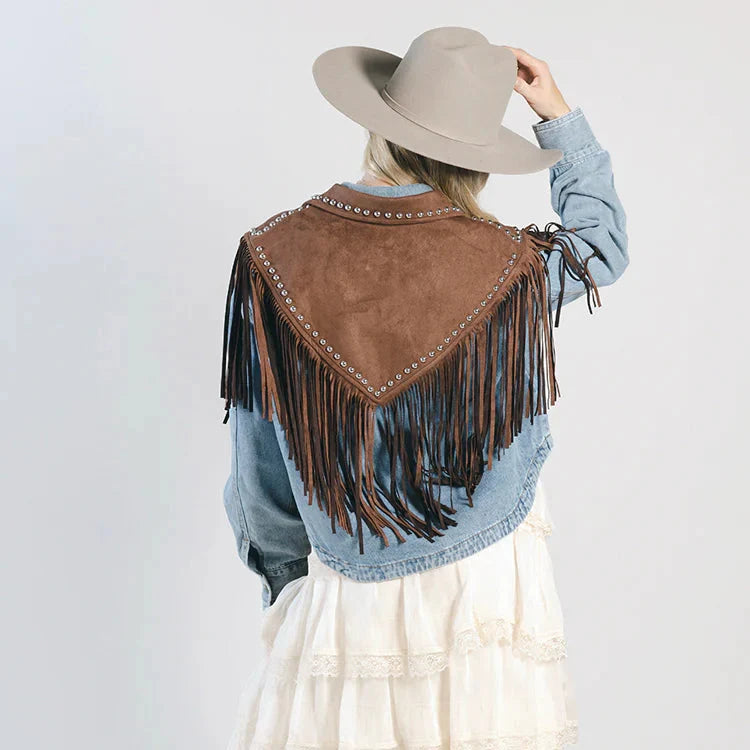 Chocolate Studded Fringe | Cape — view 3