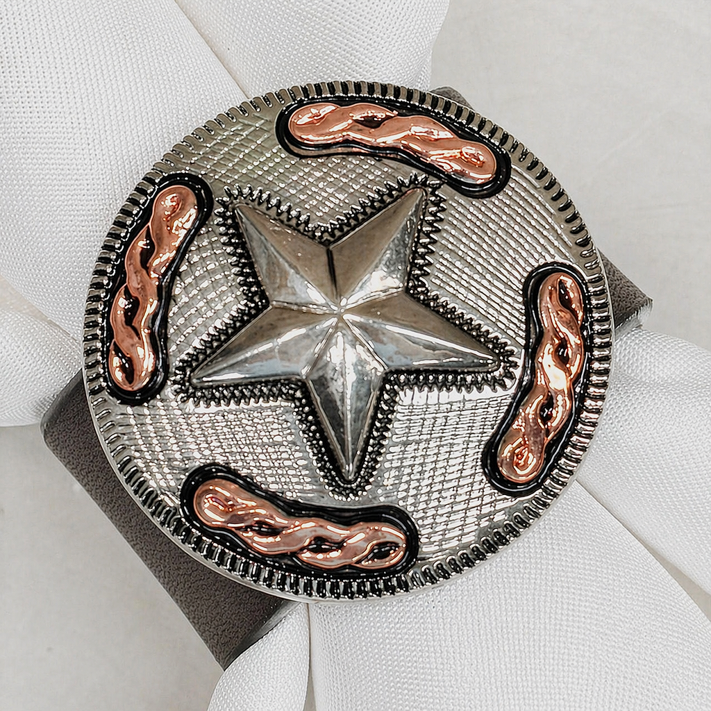 Antique Silver Texas Star Western Concho Napkin Ring #CNR112 — view 2