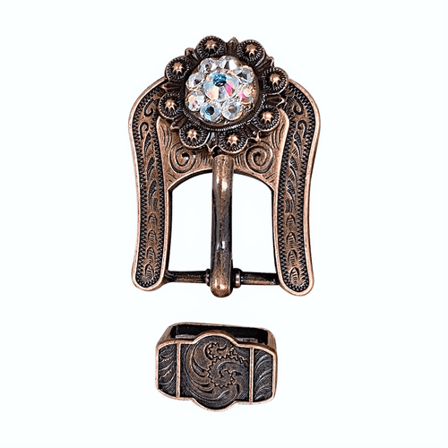 AB Copper European Crystal Buckle Keeper Set