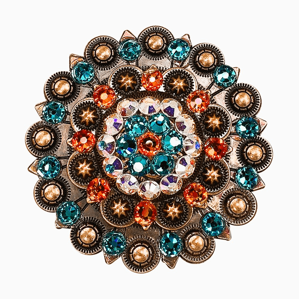 Fire Opal Teal & AB Copper Berry Jacket European Crystal