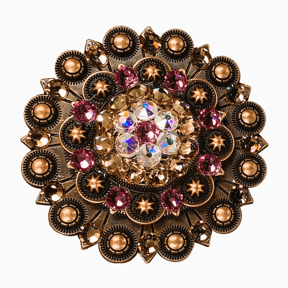 Pink AB & Champagne Copper Berry Jacket European Crystal