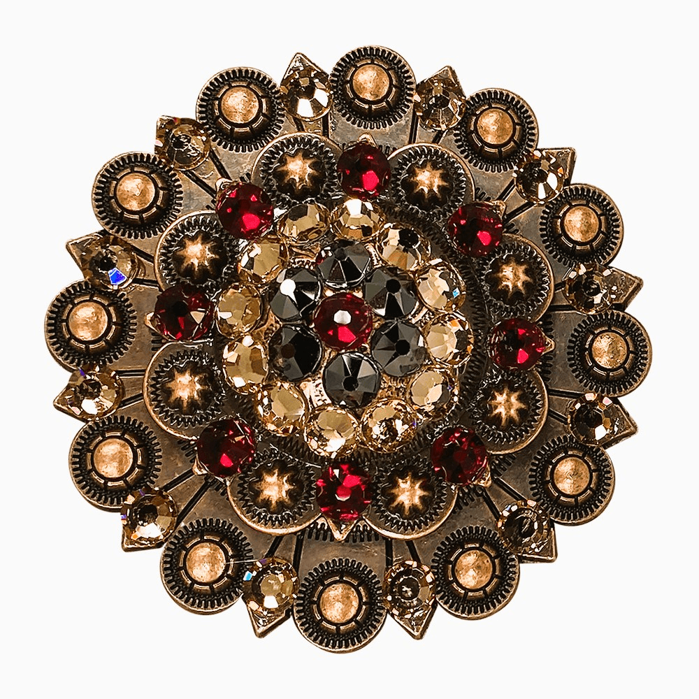 Ruby Jet & Champagne Copper Berry Jacket European Crystal