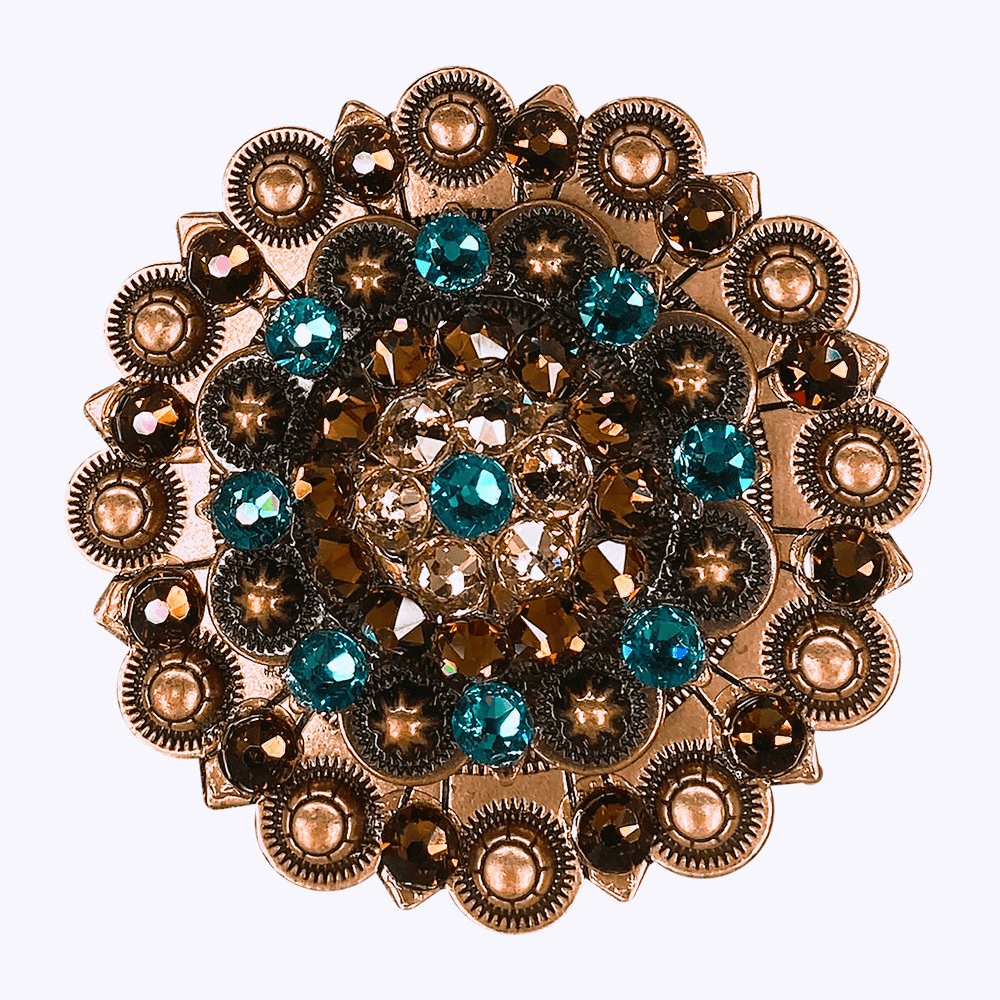 Teal Champagne & Topaz Copper Berry Jacket European Crystal
