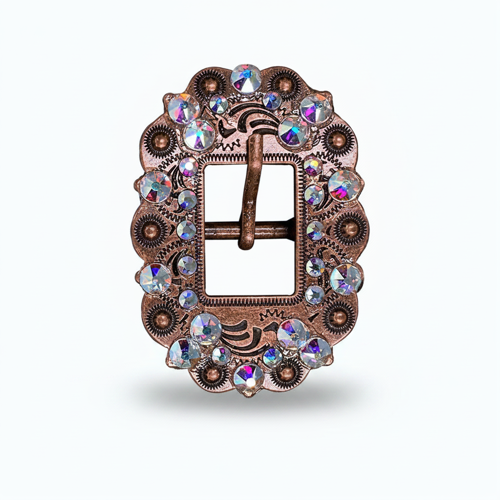 Copper AB Crystal Conchos | Sizes 1"- 3" | Buckles | Saddle Set | Leather Rosettes | Slide — view 10