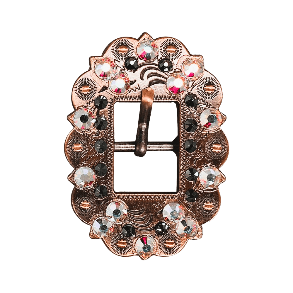 AB & Jet Copper European Crystal Cart Buckle