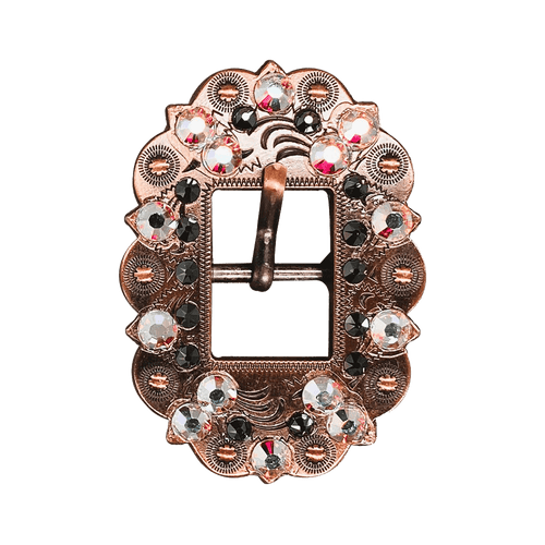 AB & Jet Copper European Crystal Cart Buckle