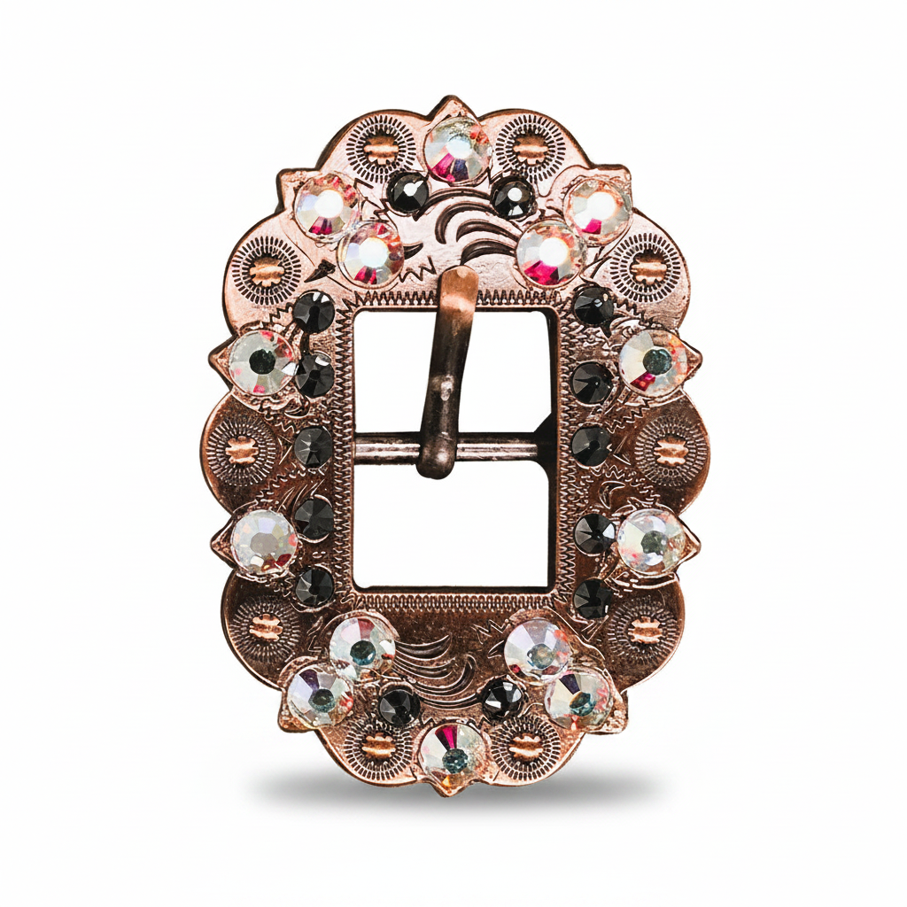 Copper Jet - AB Crystal Conchos | Sizes 1"- 3" | Buckles | Saddle Set | Leather Rosettes | Slide — view 10