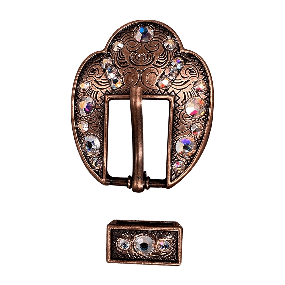 AB Copper European Crystal Fancy Buckle