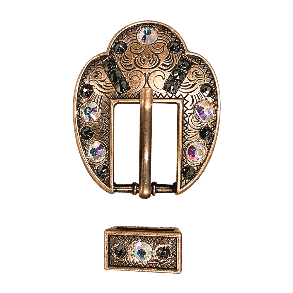 AB & Jet Copper European Crystal Fancy Buckle