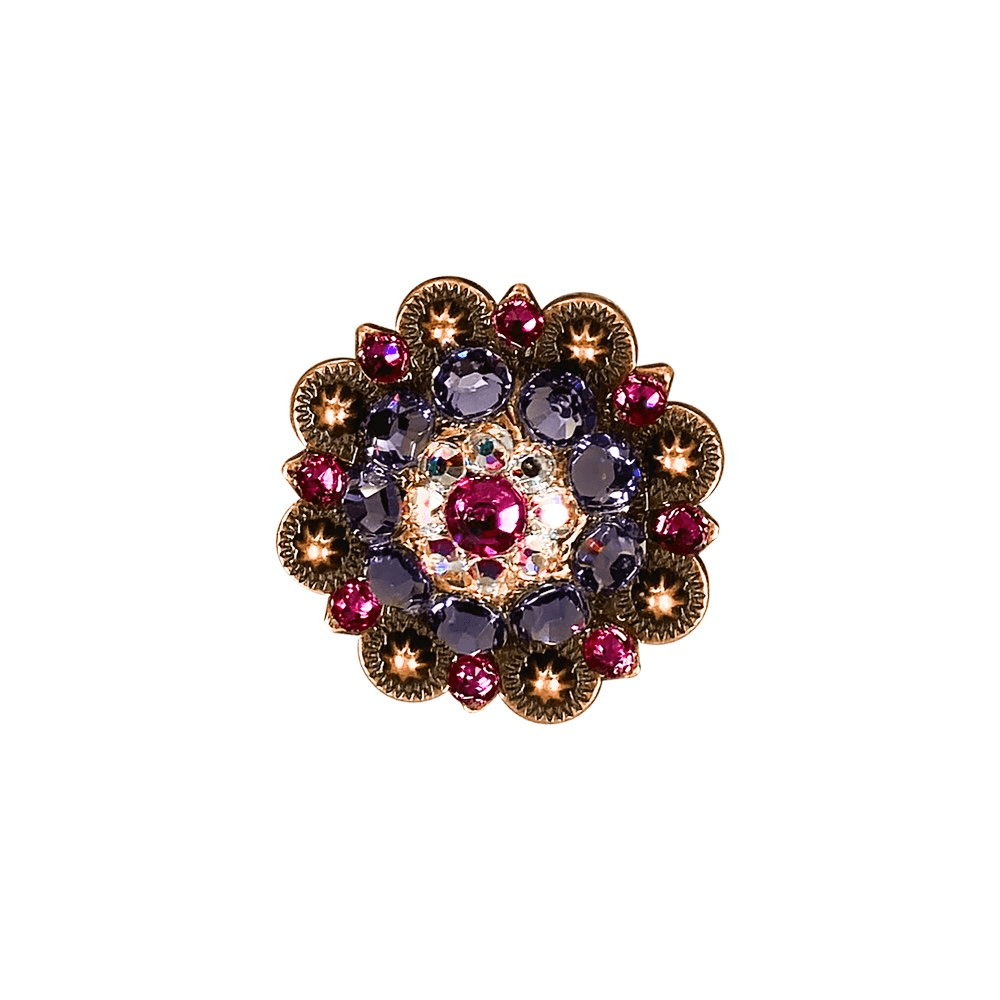 Fuchsia, AB & Lilac Copper 1.5" European Crystal Concho