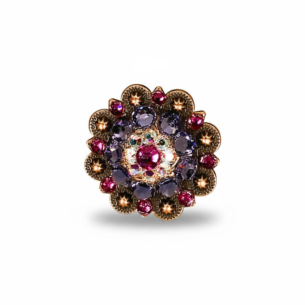 Copper Fuchsia - AB - Lilac Crystal Conchos | Sizes 1"- 3" | Buckles | Saddle Set | Leather Rosettes | Slide — view 2