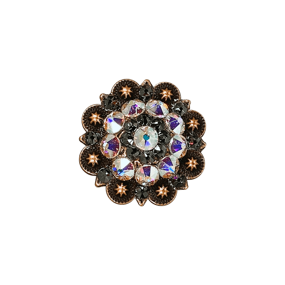 AB & Jet Copper 1.5" European Crystal Concho