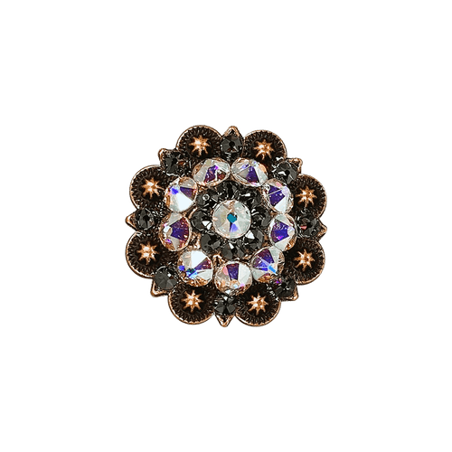 AB & Jet Copper 1.5" European Crystal Concho