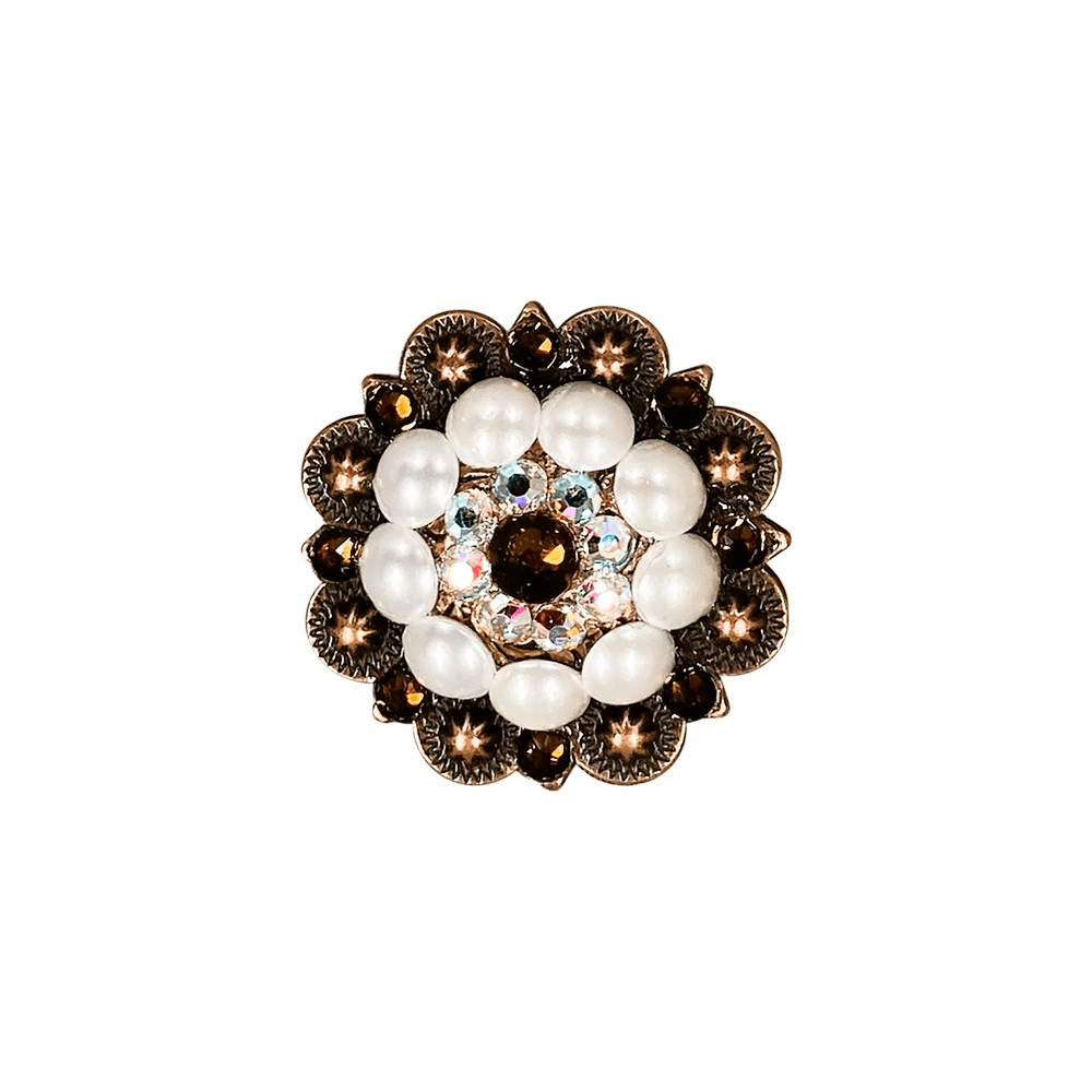 Topaz, AB & Pearl Copper 1.5" European Crystal Concho