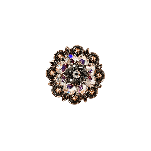 AB & Jet Copper 1.25" European Crystal Concho