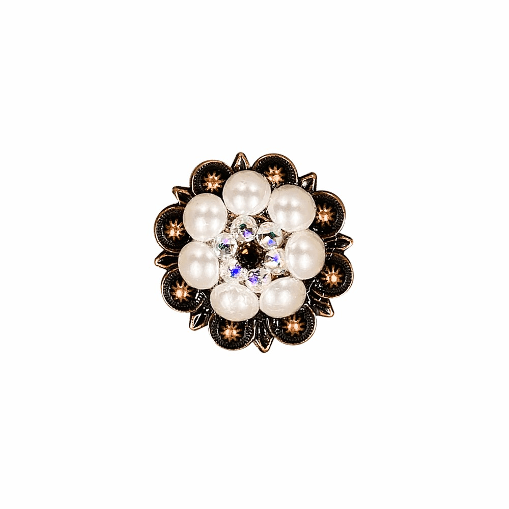 Topaz, AB & Pearl Copper 1.25" European Crystal Concho