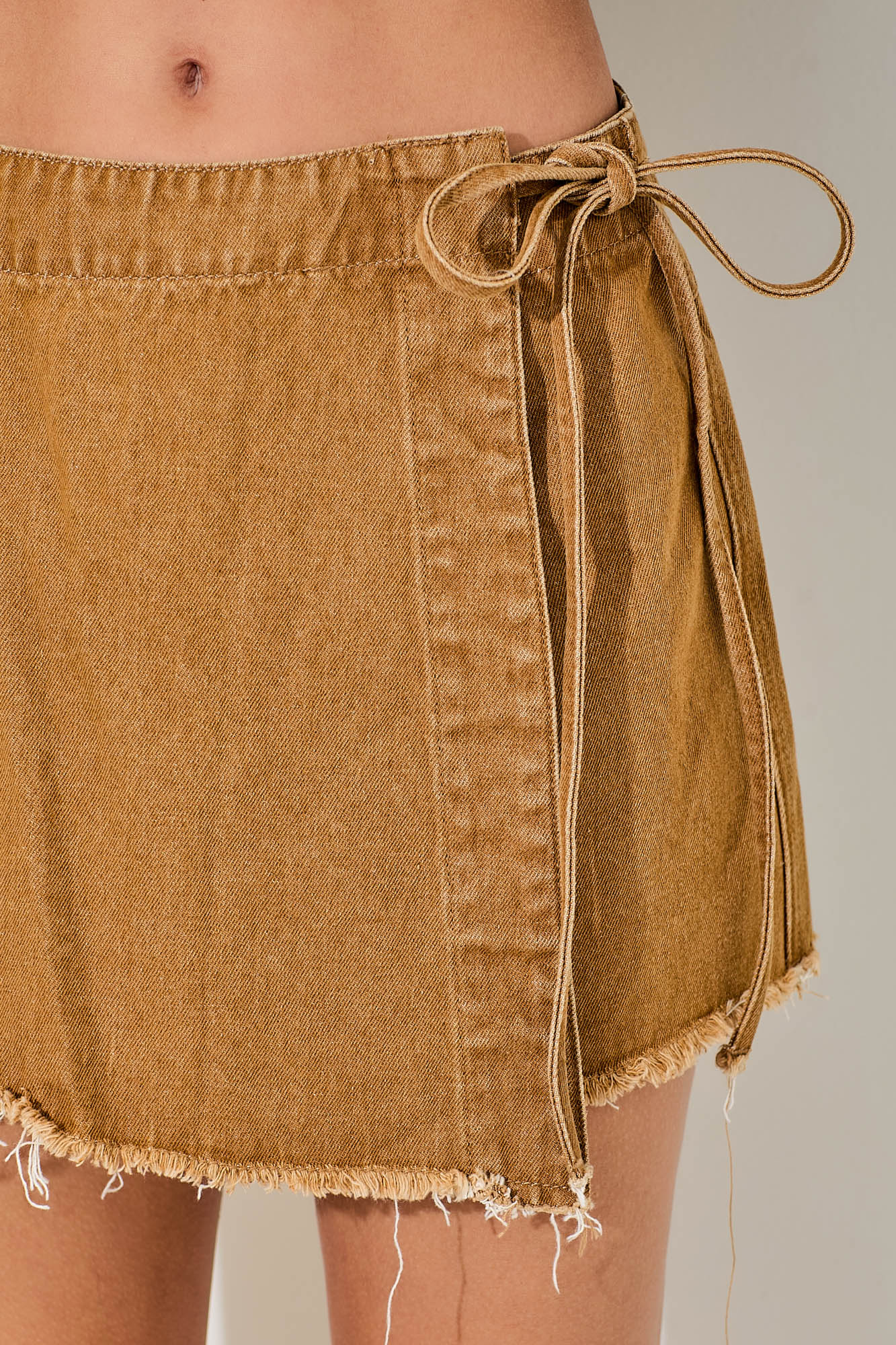 Cora Camel Skort With Side Tie — view 6