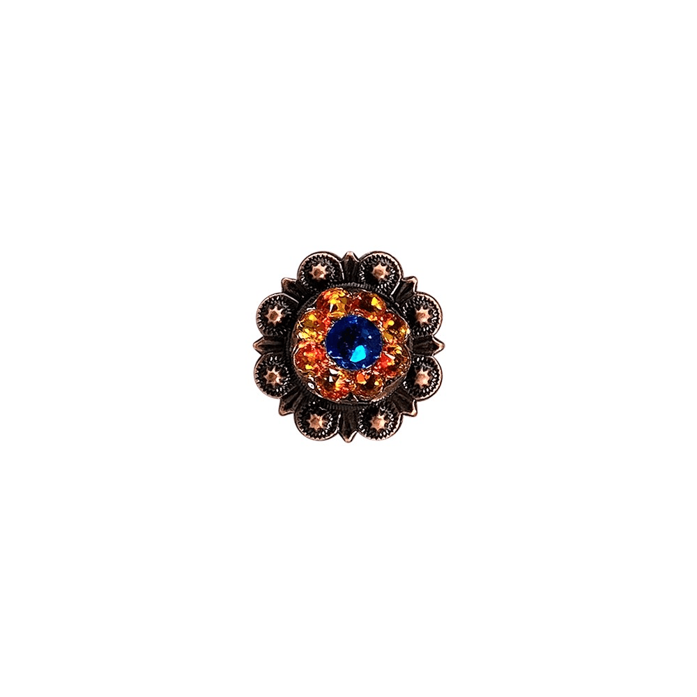 Carpi & Fire Opal Copper 1" European Crystal Concho