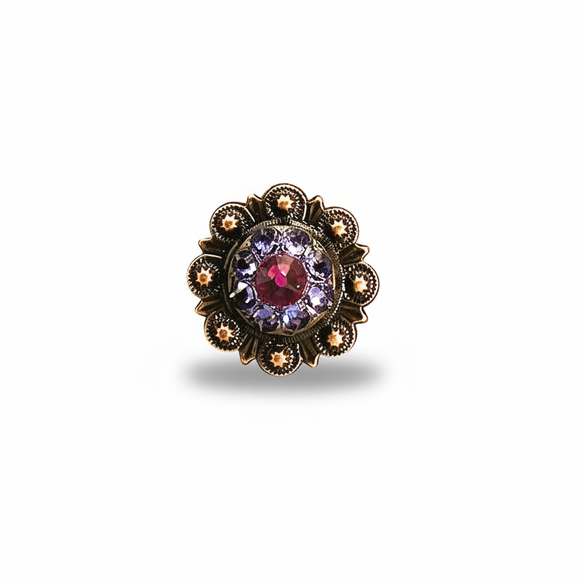 Copper Fuchsia - AB - Lilac Crystal Conchos | Sizes 1"- 3" | Buckles | Saddle Set | Leather Rosettes | Slide — view 3