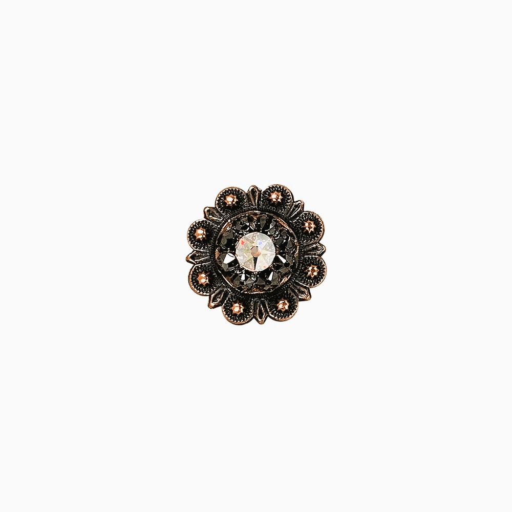 AB & Jet Copper 1" European Crystal Concho