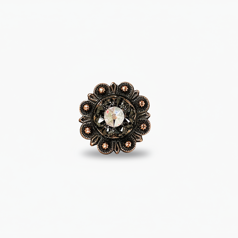 Copper Jet - AB Crystal Conchos | Sizes 1"- 3" | Buckles | Saddle Set | Leather Rosettes | Slide — view 3