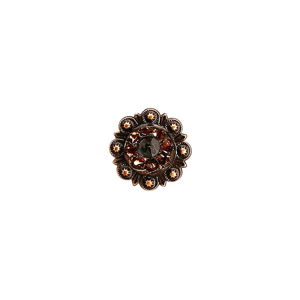 Jet & Topaz Copper 1" European Crystal Concho