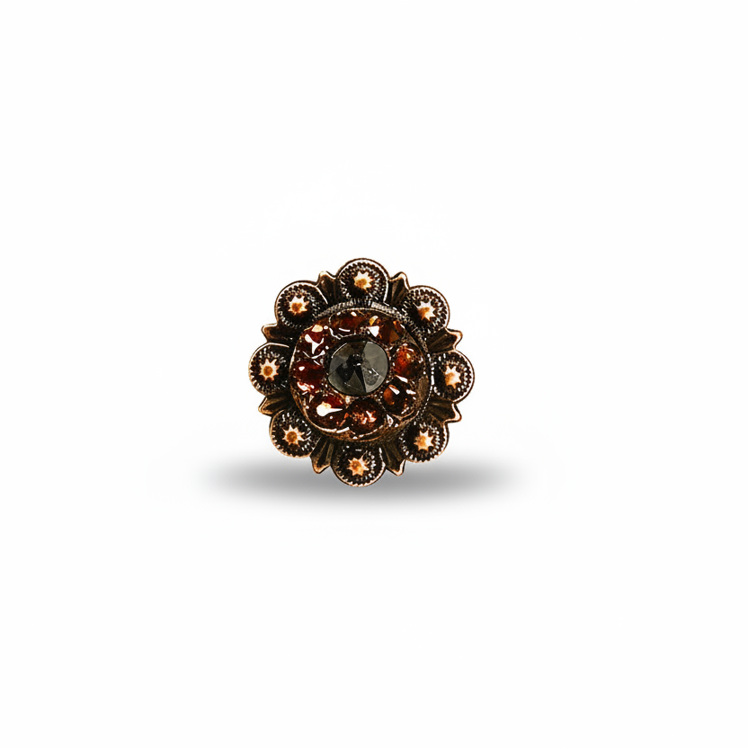 Copper Jet - Champagne - Topaz Crystal Conchos | Sizes 1"- 3" | Buckles | Saddle Set | Leather Rosettes | Slide — view 3