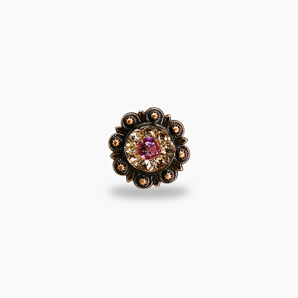 Copper Pink - AB - Champagne Crystal Conchos | Sizes 1"- 3" | Buckles | Saddle Set | Leather Rosettes | Slide — view 3