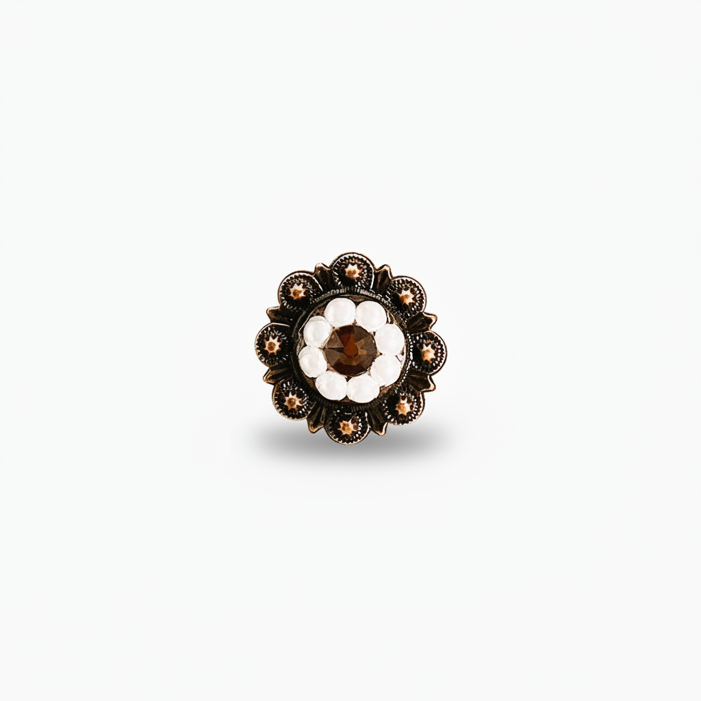 Copper Topaz - AB - Pearl Crystal Conchos | Sizes 1"- 3" | Buckles | Saddle Set | Leather Rosettes | Slide — view 3