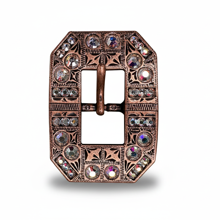 Copper AB Crystal Conchos | Sizes 1"- 3" | Buckles | Saddle Set | Leather Rosettes | Slide — view 8