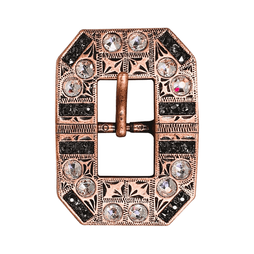 AB & Jet Copper European Crystal Square Cart Buckle
