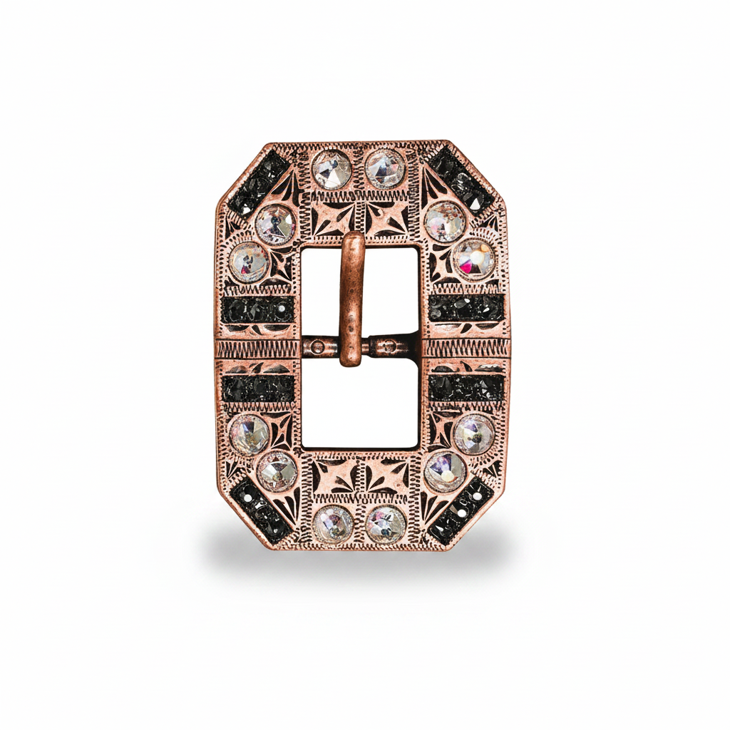 Copper Jet - AB Crystal Conchos | Sizes 1"- 3" | Buckles | Saddle Set | Leather Rosettes | Slide — view 8