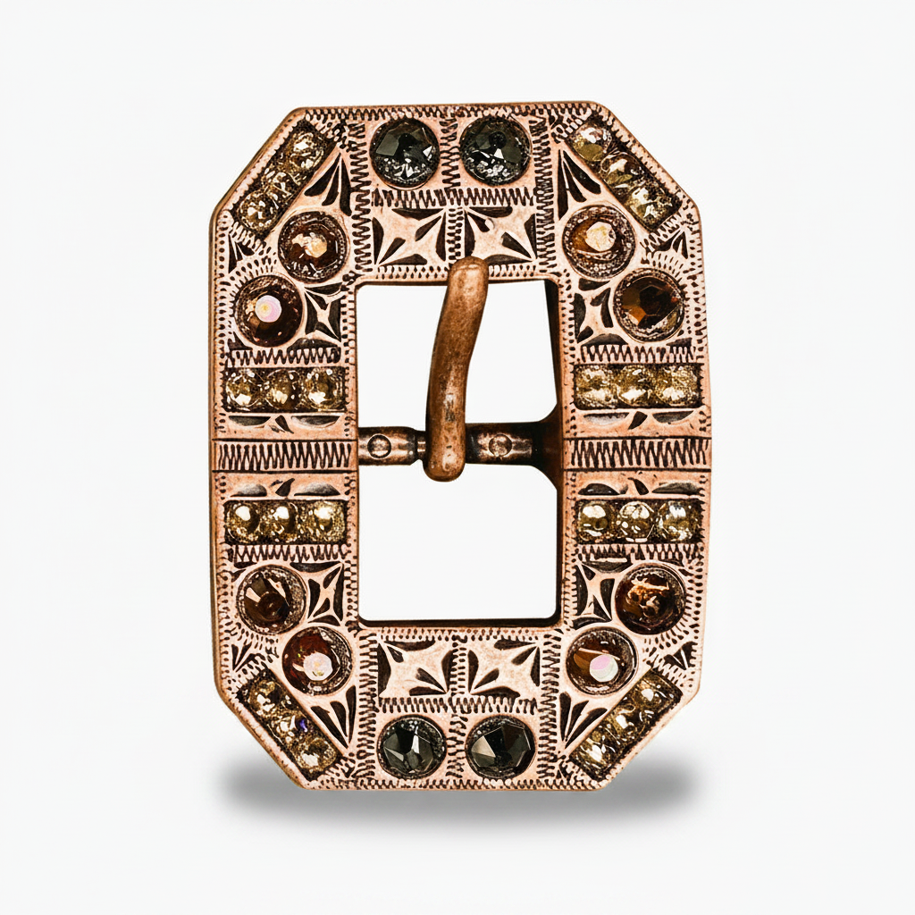 Copper Jet - Champagne - Topaz Crystal Conchos | Sizes 1"- 3" | Buckles | Saddle Set | Leather Rosettes | Slide — view 8