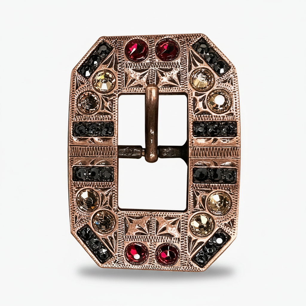 Copper Ruby - Jet - Champagne Crystal Conchos | Sizes 1"- 3" | Buckles | Saddle Set | Leather Rosettes | Slide — view 8