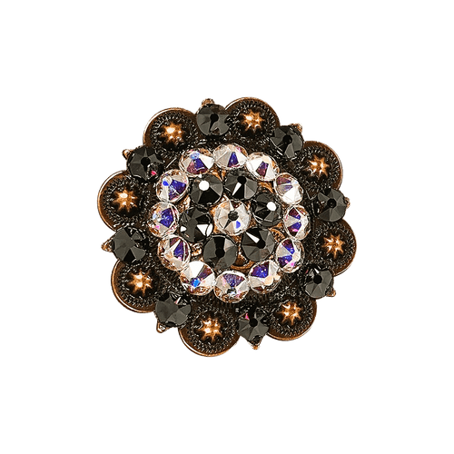 AB & Jet Copper 2" European Crystal Concho