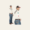 Centenario Bootcut Denim Jeans - Dark Blue 44969 on a warm cream background