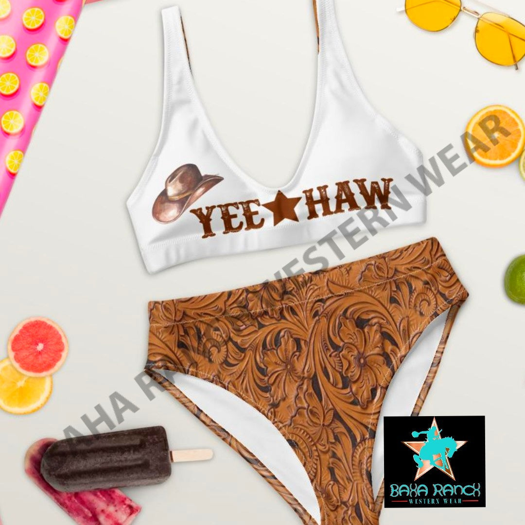 Yeehaw Tooled Leather Print Bikini by Baha Ranch Western Wear - product image 2