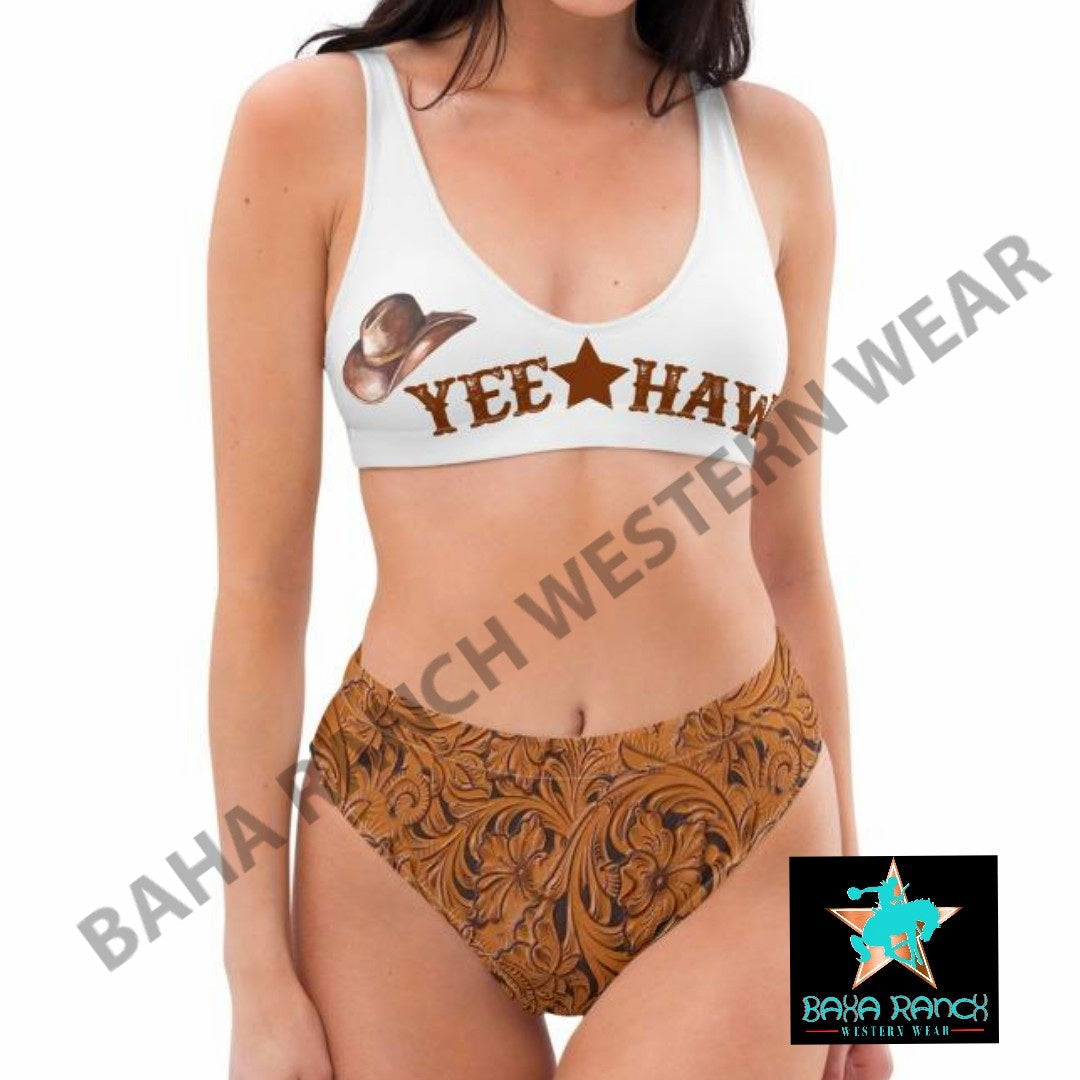 Yeehaw Tooled Leather Print Bikini by Baha Ranch Western Wear - product image 6