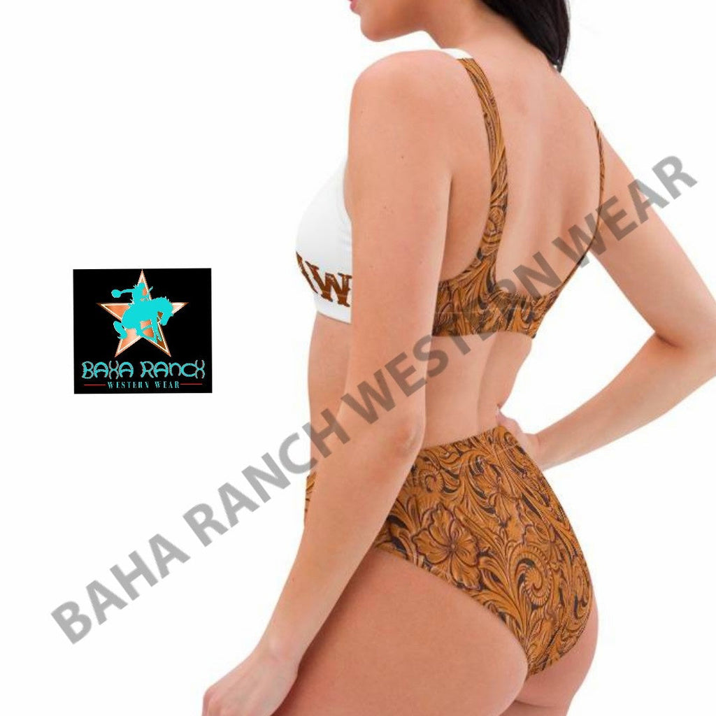 Yeehaw Tooled Leather Print Bikini by Baha Ranch Western Wear - product image 11