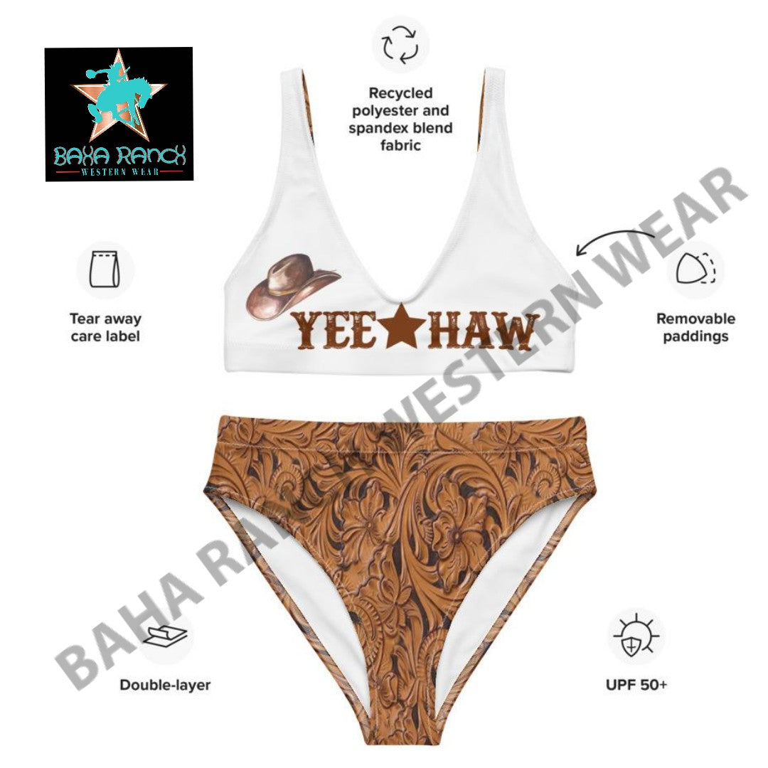 Yeehaw Tooled Leather Print Bikini by Baha Ranch Western Wear - product image 9