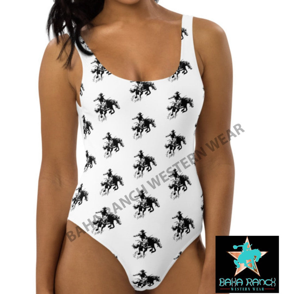 Yeehaw Rodeo Cowboy One Piece Swim Suit by Baha Ranch Western Wear - product image 2